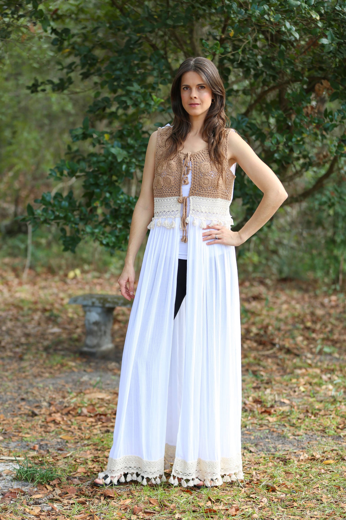 Bohemian Sleeveless Maxi Cover-Up (Khaki)