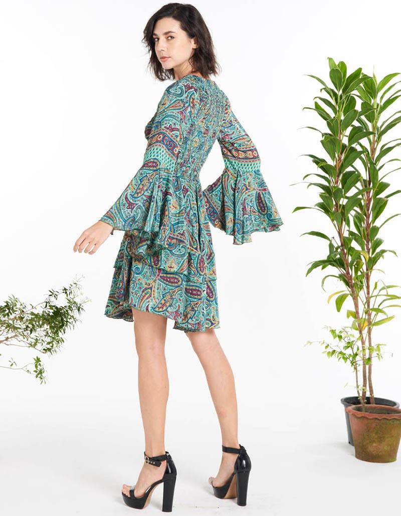 WOMENS CLOTHING - POLYSILK SHORT DRESS(KT-1471)