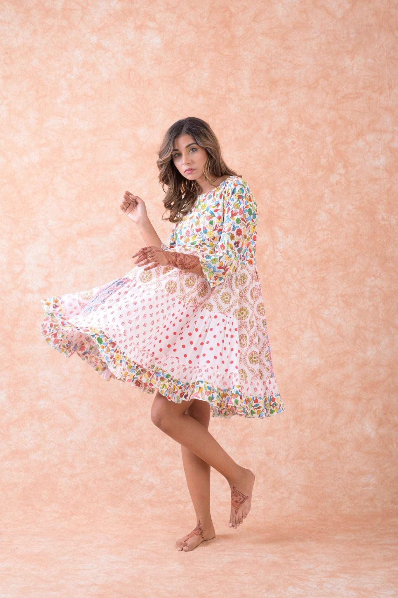 Rhea Multi Pattern Dress