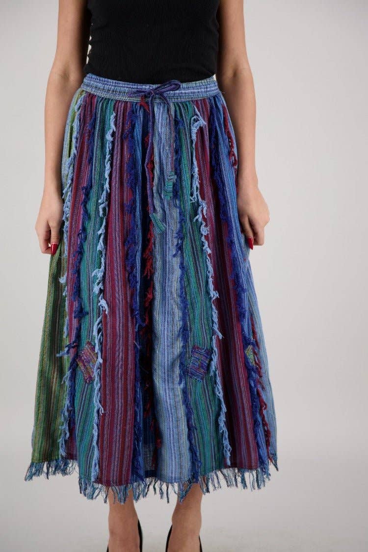 Multicolor Patchwork Boho Skirt PAT-3516