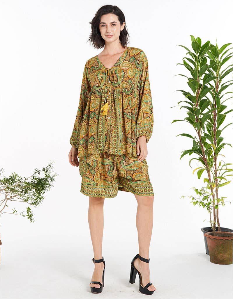 WOMENS CLOTHING - ASSORTED COLOR POLYSILK TOP(KT-1472)