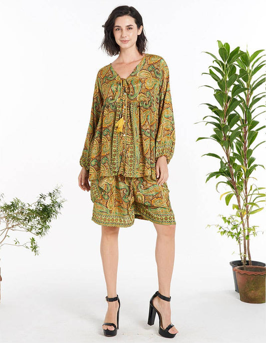 WOMENS CLOTHING - ASSORTED COLOR POLYSILK TOP(KT-1472)