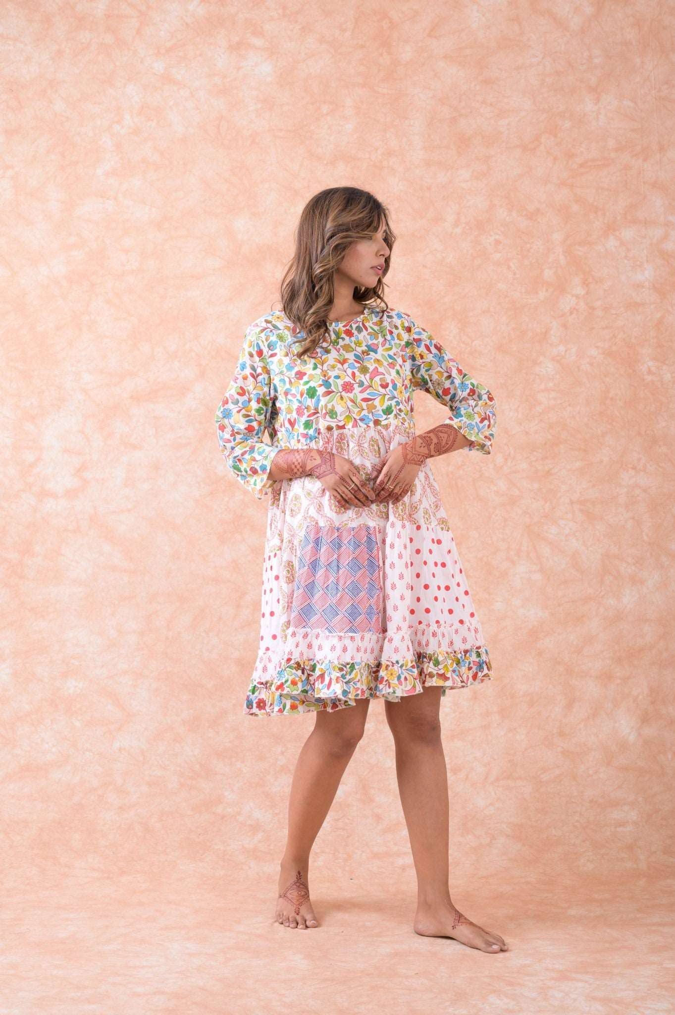 Rhea Multi Pattern Dress