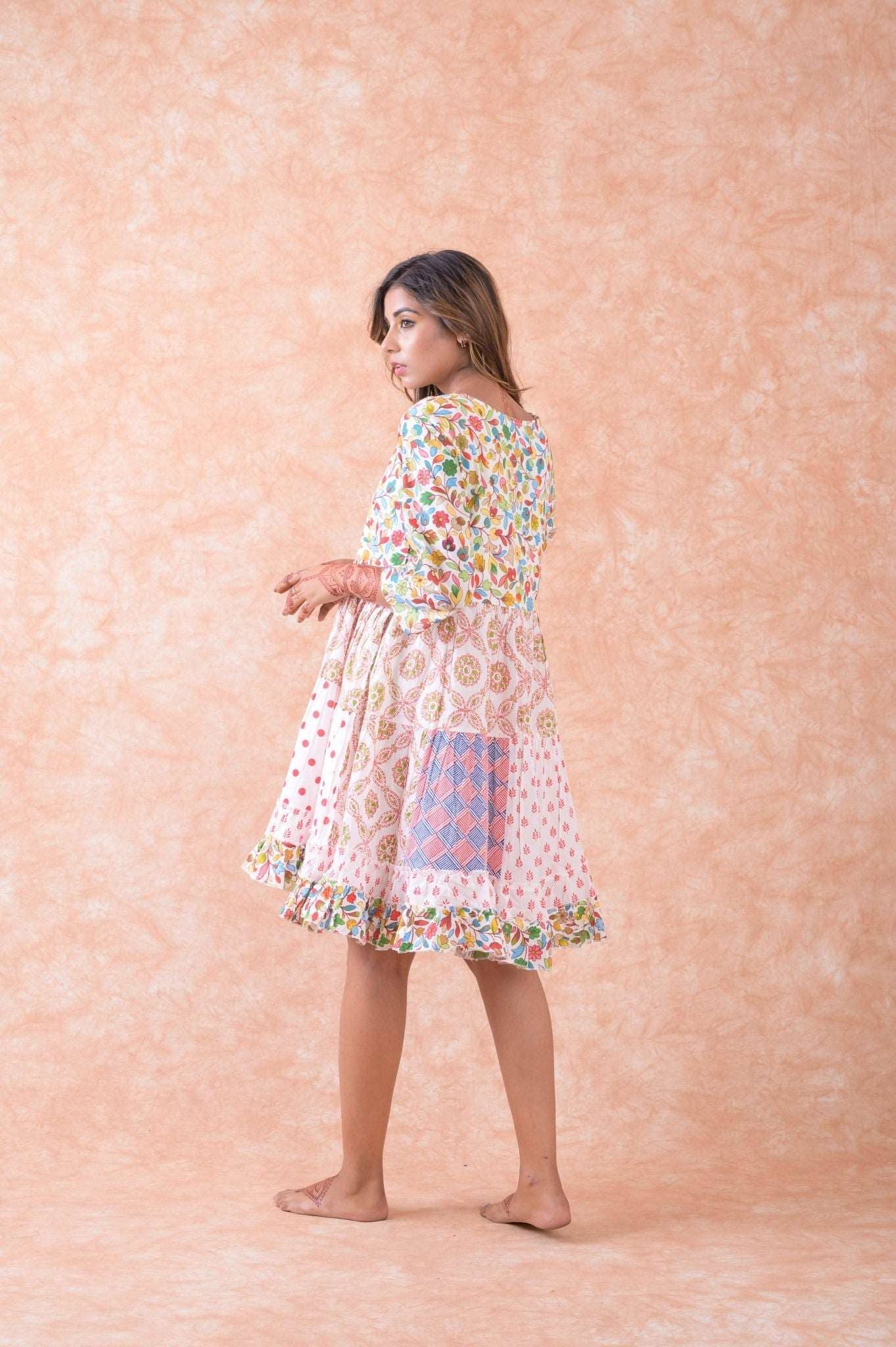 Rhea Multi Pattern Dress