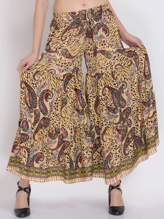 Women Casual Flower Print Wide Leg Trouser Palazzo Pant Lot