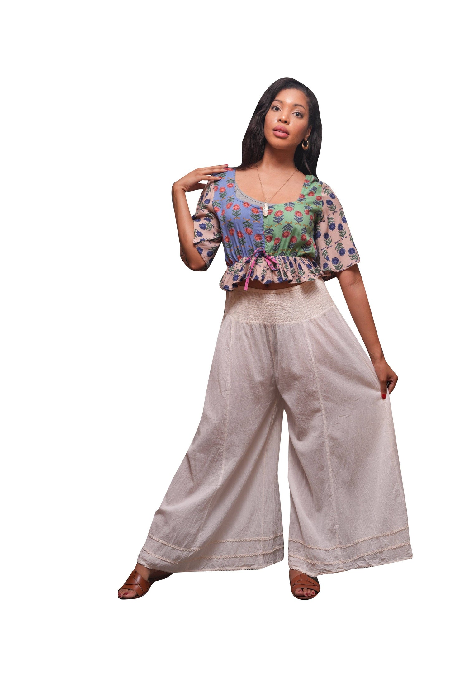 Vintage Ethereal Patchwork Crop Top
