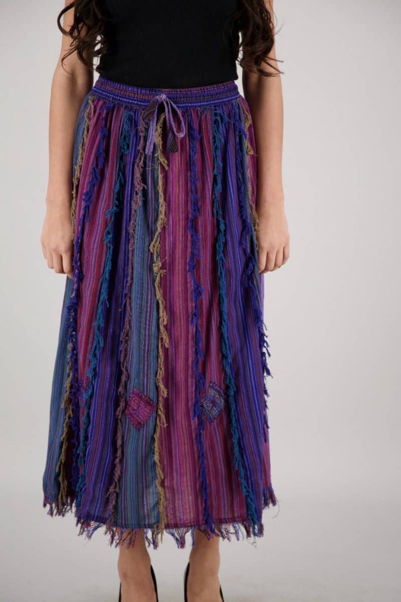 Multicolor Patchwork Boho Skirt PAT-3516