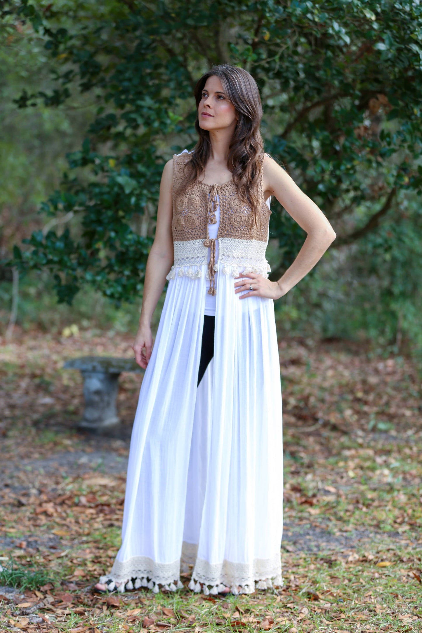 Bohemian Sleeveless Maxi Cover-Up (Khaki)