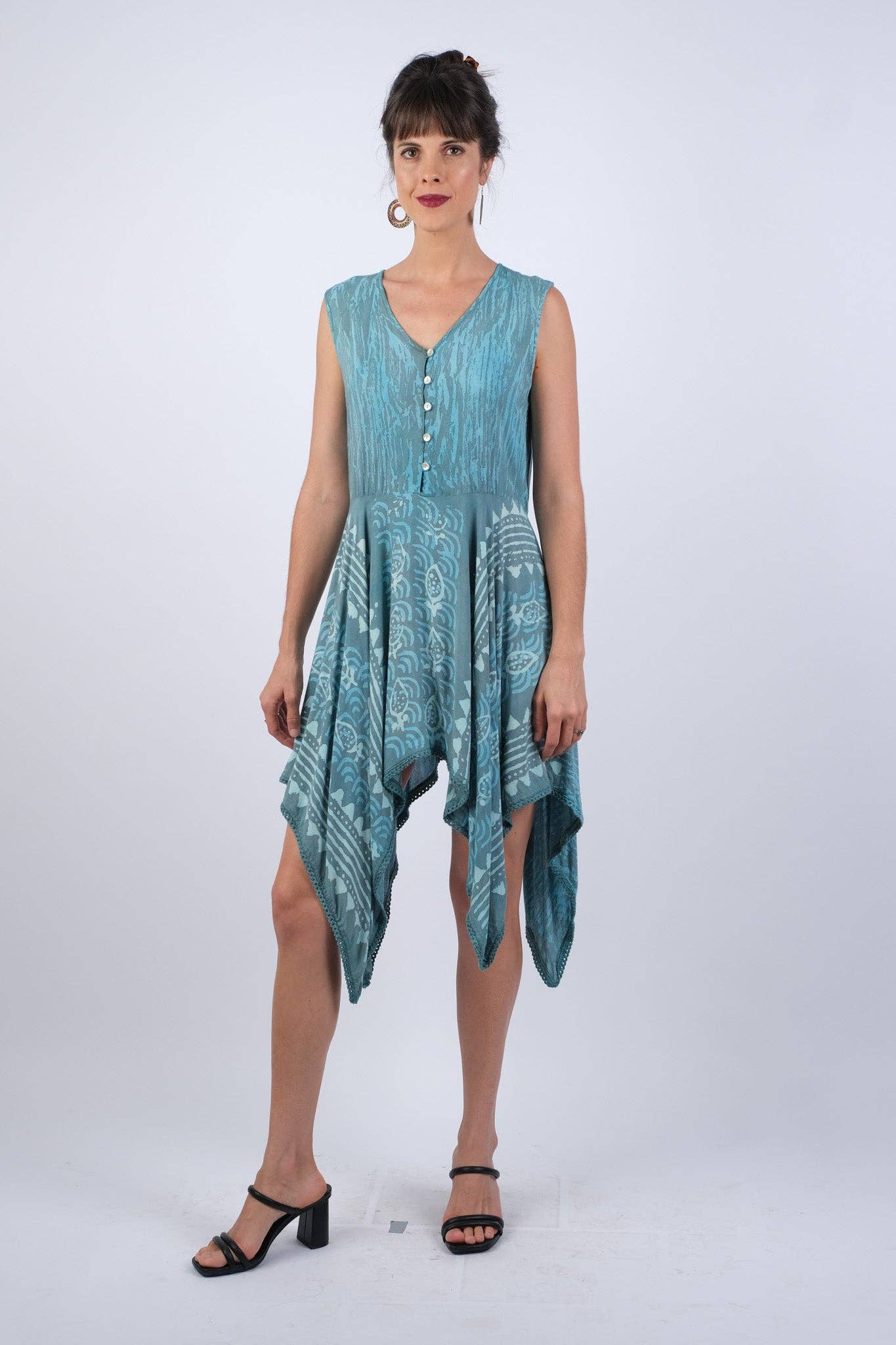 Colors of the Sea Blockprint Bohemian Dress