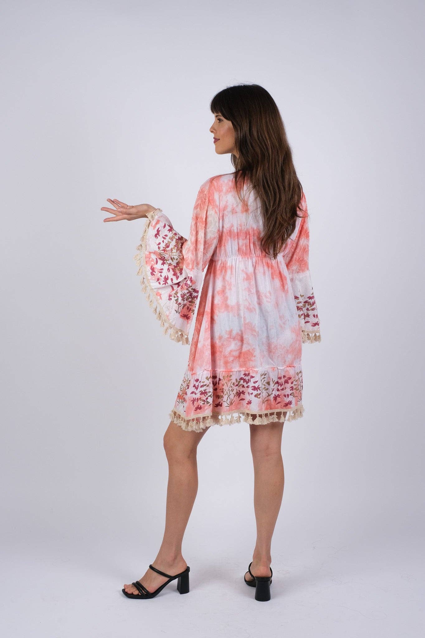 Bohemian Blush Ethereal Tunic with Bell Sleeve