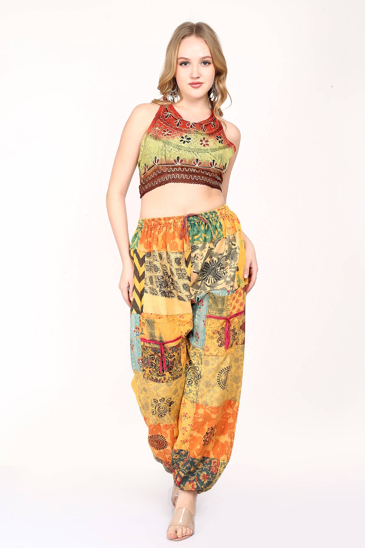 Women's Boho Cotton Printed Patchwork Harem Pant Mix Lot