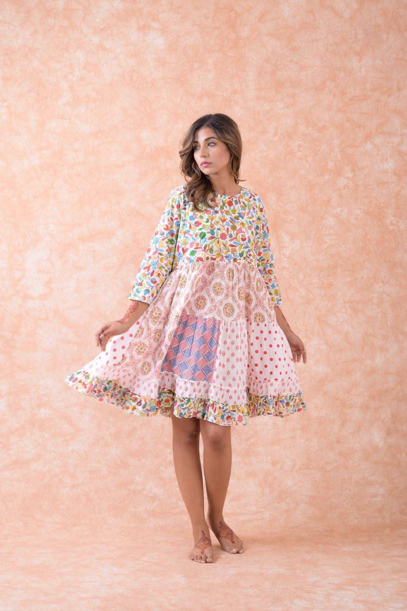 Rhea Multi Pattern Dress