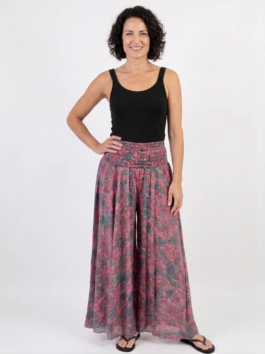 Silk Pants with Flare