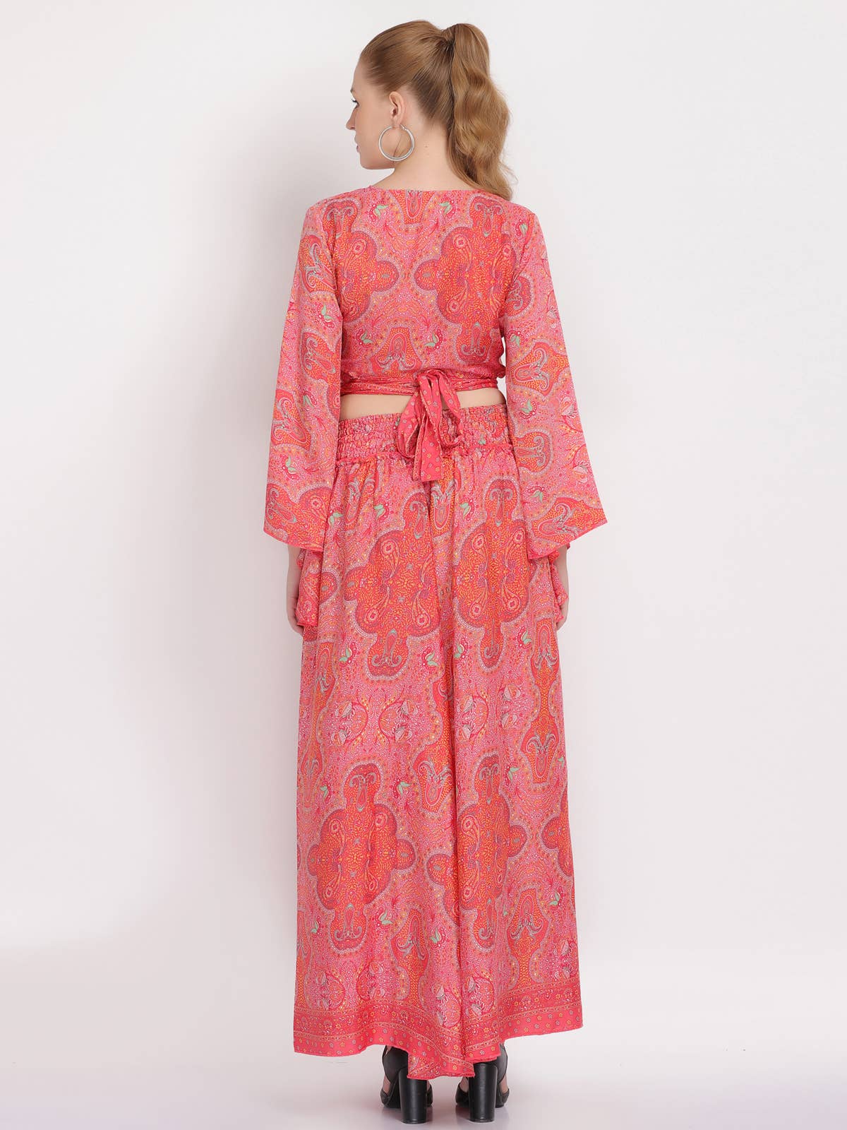 Women's Floral Cross Body Top & Wide leg Pant Two Piece Set