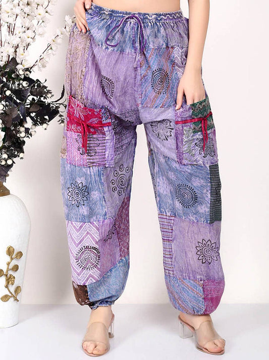 Women's Boho Cotton Printed Patchwork Harem Pant Mix Lot
