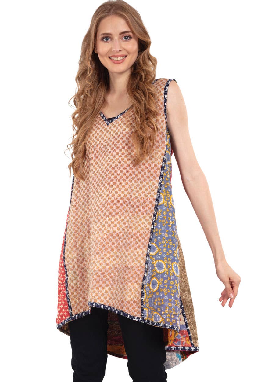 Reversible Kantha Sleeveless Dress