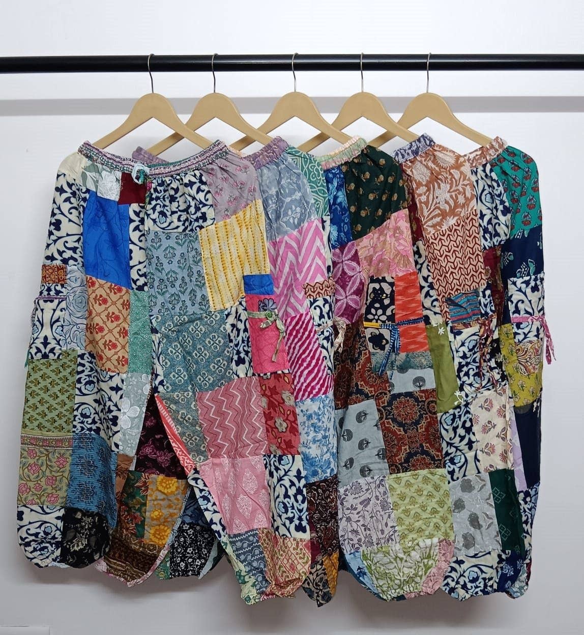 Women's Casual Patchwork Elastic Waist Pocket Pant Mix Lot