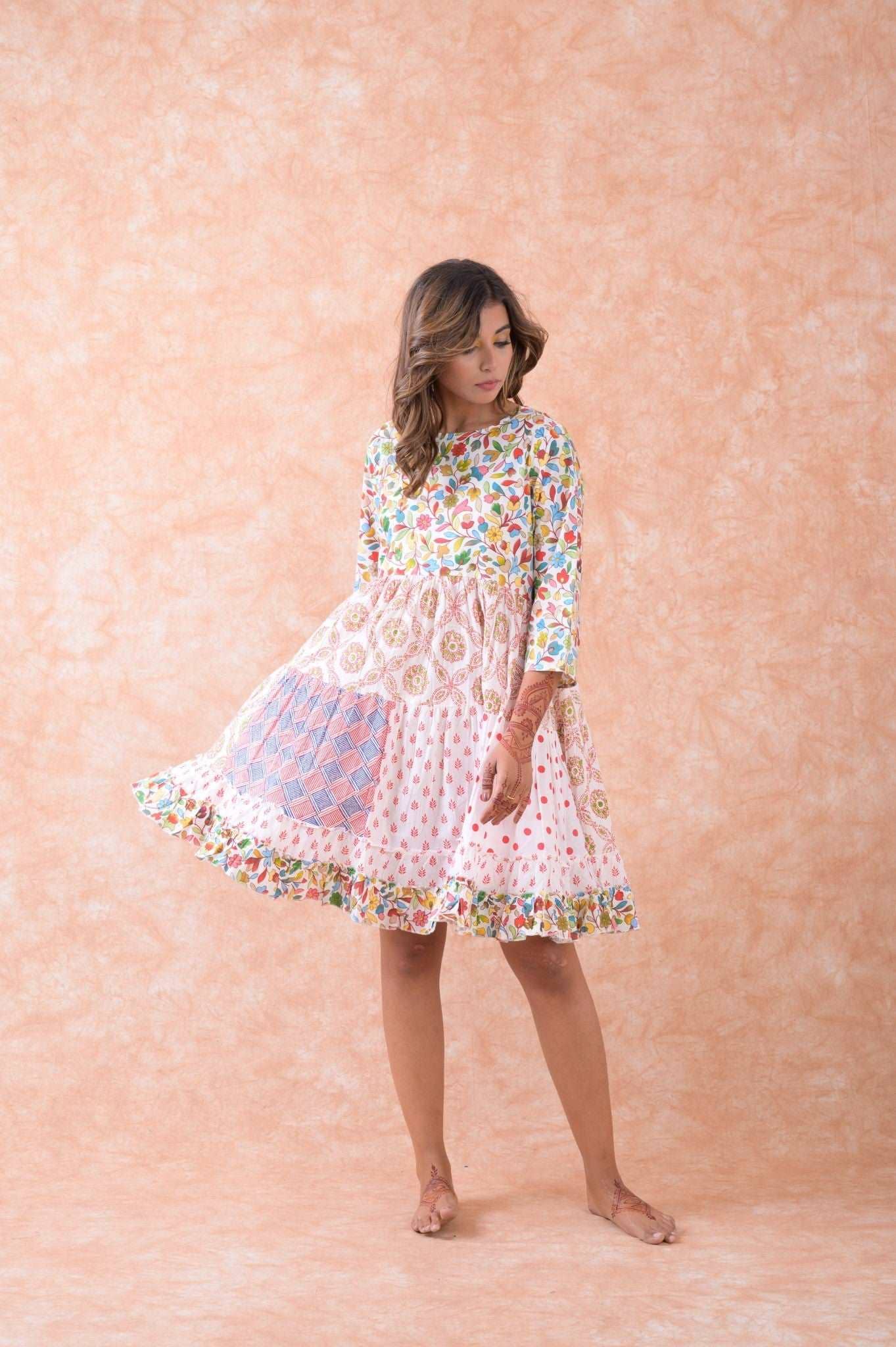 Rhea Multi Pattern Dress