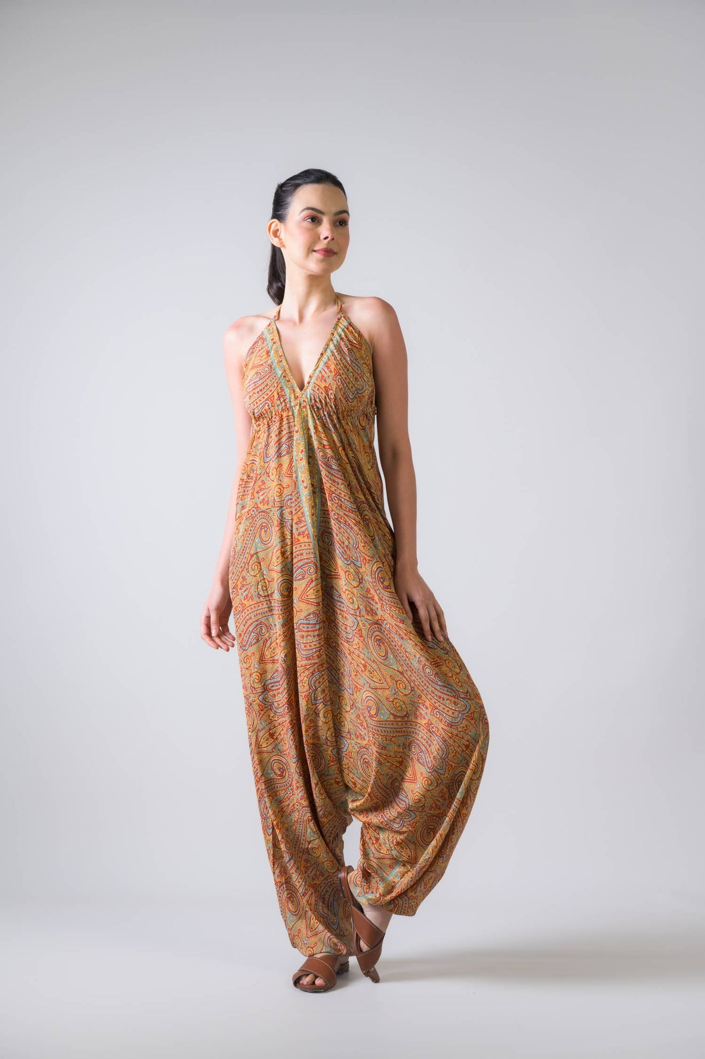 Rhea Boho Print Harem Jumpsuit