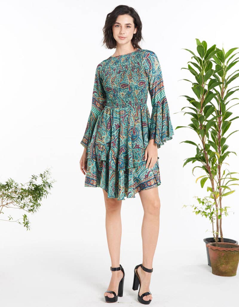 WOMENS CLOTHING - POLYSILK SHORT DRESS(KT-1471)