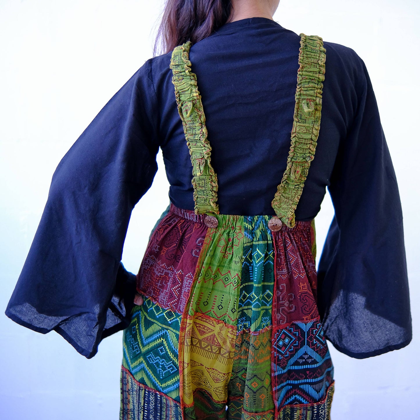 Patchwork Wide Leg Cotton Jumpsuit