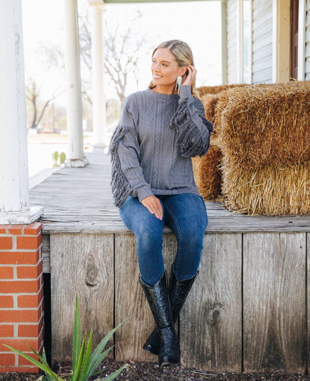 Smokey Mountains Fringe Sweater