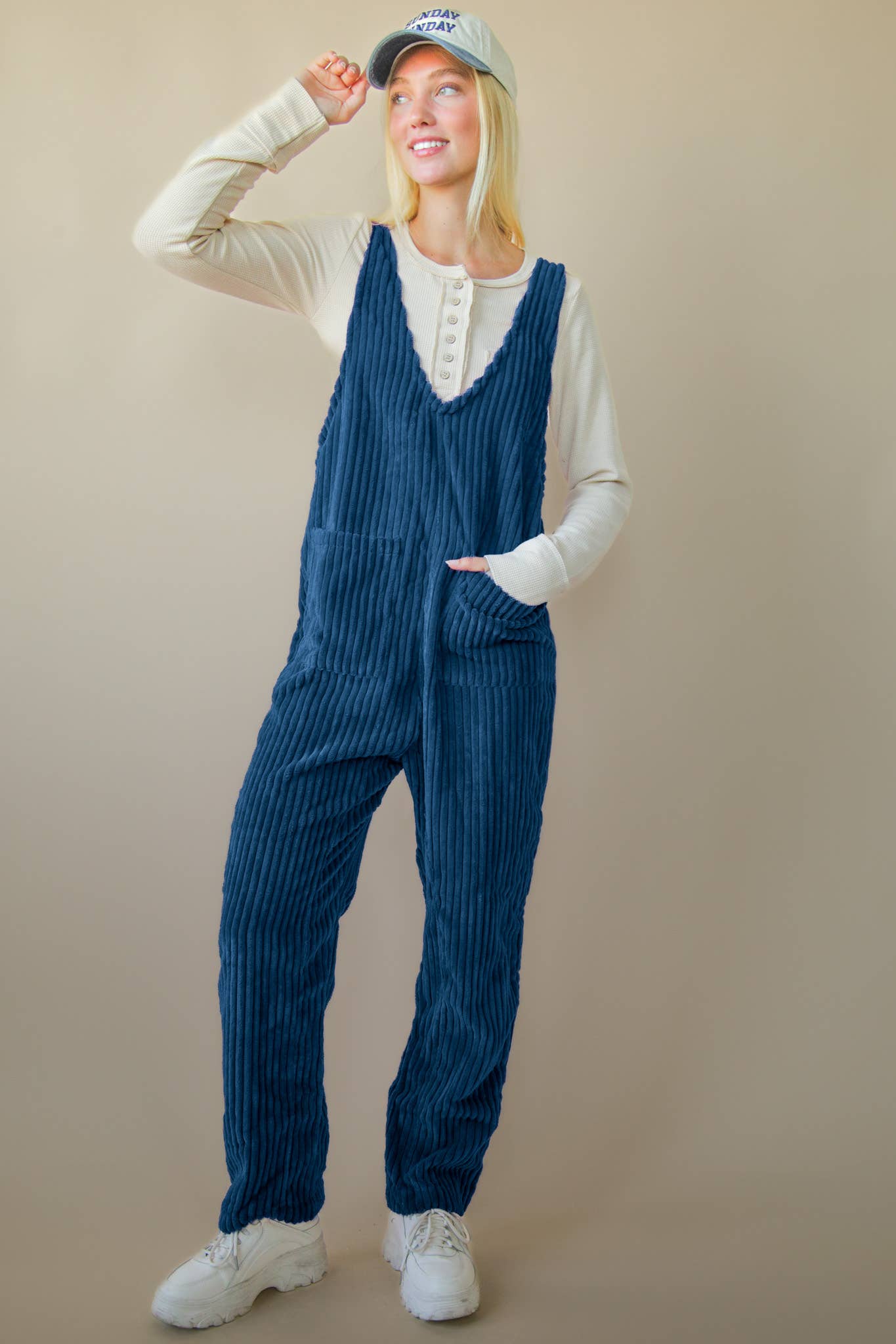 NP70513-Cozy Soft Corduroy Jumpsuits