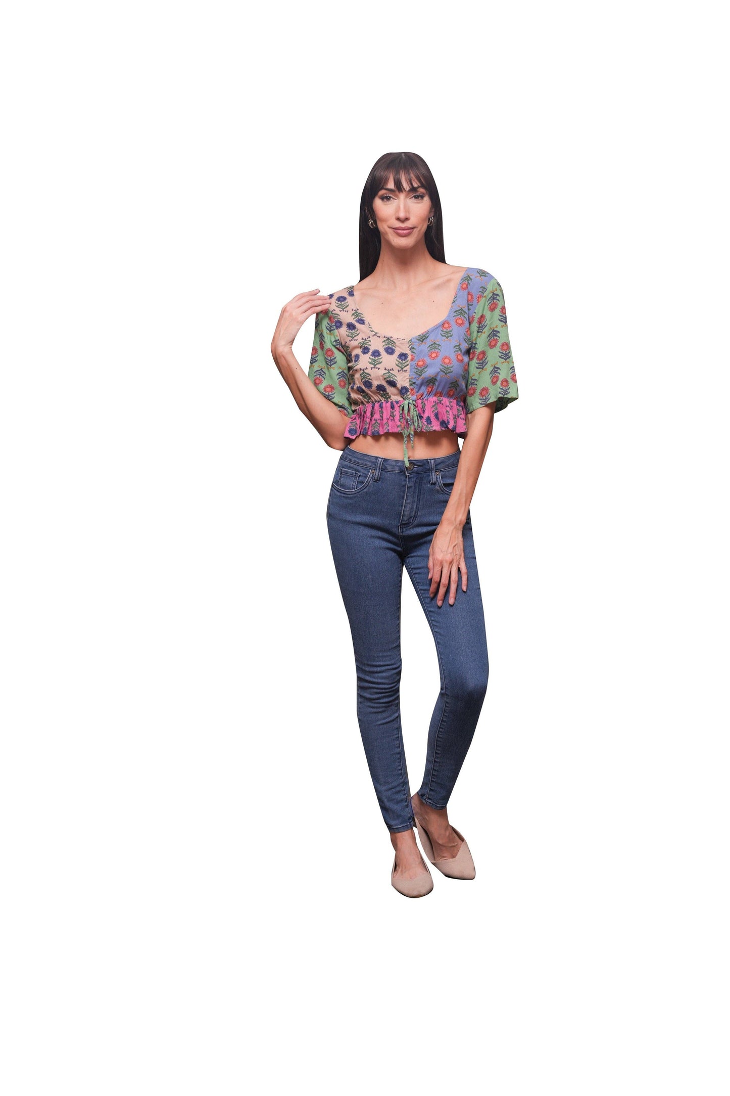 Vintage Ethereal Patchwork Crop Top