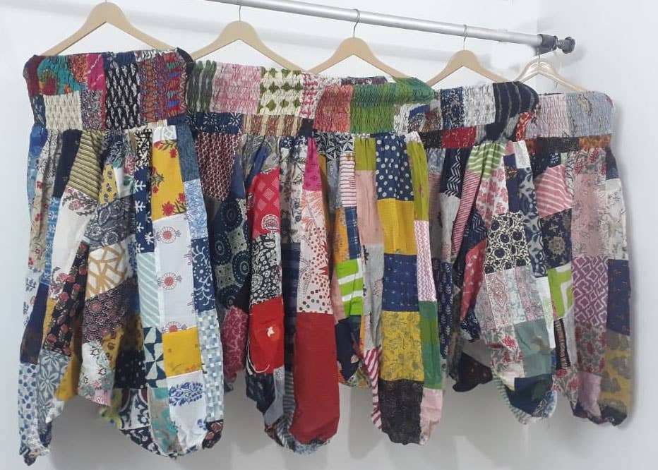 Women Patchwork Harem Pants Ballon Fit Baggy Jogger Mix Lot